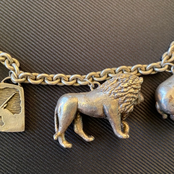 SUSAN CUMMINGS STERLING ENDANGERED SPECIES HUGE ANIMAL CHARM NECKLACE RARE - Picture 6 of 6
